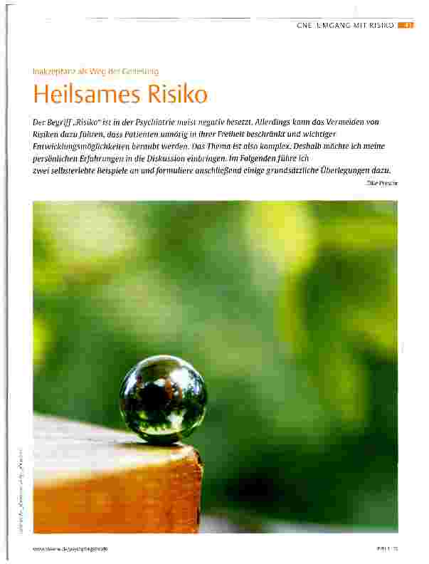Vorschauseite 1: Heilsames Risiko