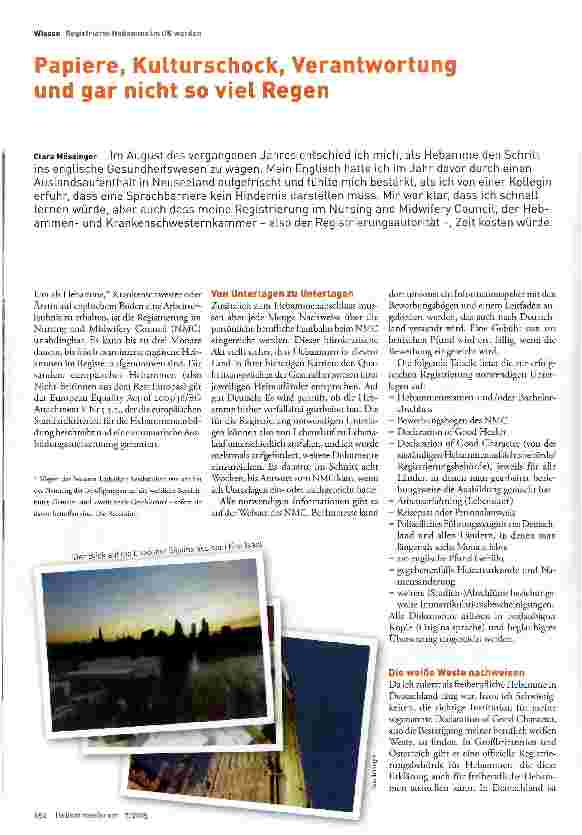 Vorschauseite 1: Papiere, Kulturschock, Verantwortung und gar nicht so viel Regen
