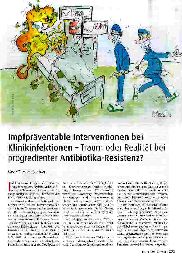 Vorschauseite 1: Impfpräventable Interventionen bei Klinikinfektionen -Traum oder Realität bei progredienter Antibiotika-Resistenz?