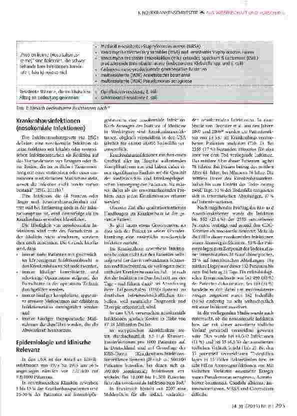 Vorschauseite 3: Impfpräventable Interventionen bei Klinikinfektionen -Traum oder Realität bei progredienter Antibiotika-Resistenz?