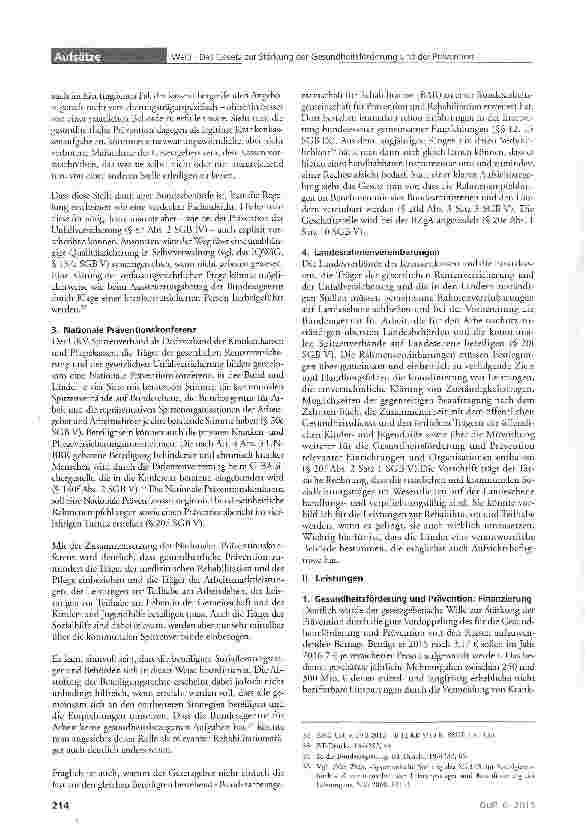 Vorschauseite 4: Das Gesetz zur Stärkung der Gesundheitsförderung und der Prävention - was bringt dieses Präventionsgesetz?