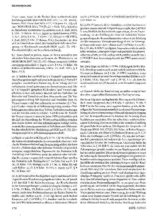 Vorschauseite 4: Nichteinziehung von Zuzahlungen für Hilfsmittel stellt einen Wettbewerbsverstoß dar