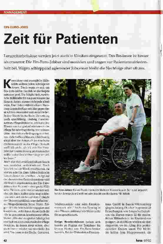 Vorschauseite 1: Zeit für Patienten