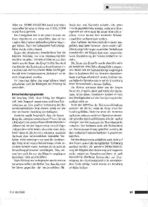 Vorschauseite 2: Behandlungsfehler im computergestützten Operationsverfahren (Robodoc)