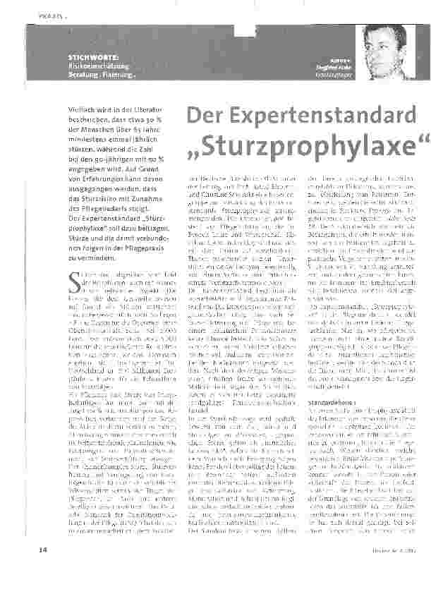 Vorschauseite 1: Der Expertenstandard Sturzprophylaxe