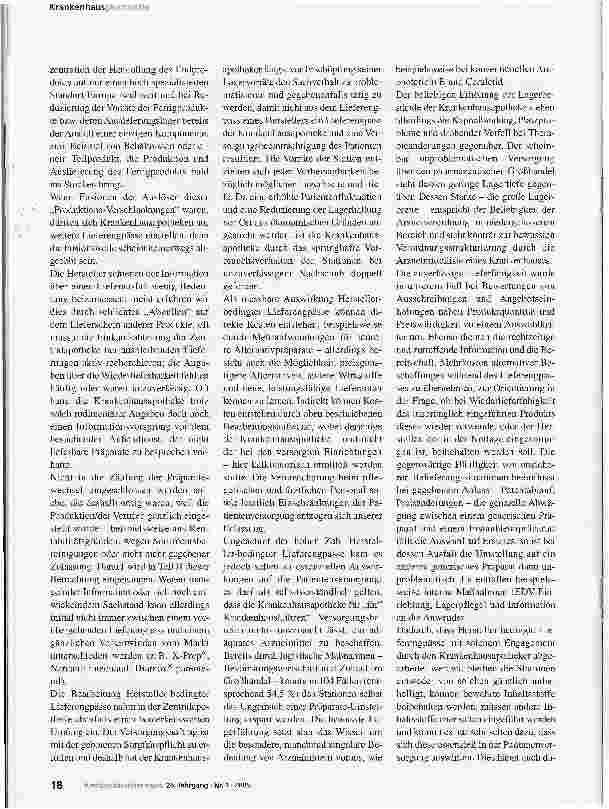 Vorschauseite 5: Lieferengpässe, Produktionseinstellungen und ImporteEine logistische und pharmazeutisch-pharmakologische Herausforderung - Teil I: Lieferengpässe