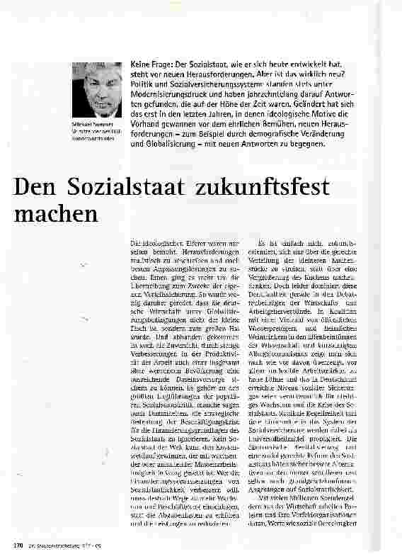 Vorschauseite 1: Den Sozialstaat zukunftsfest machen