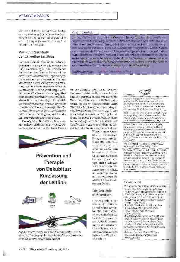 Vorschauseite 3: Die aktualisierte Dekubitusleitlinie
