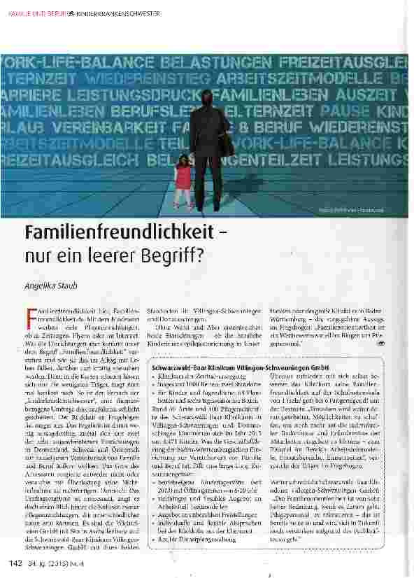 Vorschauseite 1: Familienfreundlichkeit nur ein leerer Begriff?