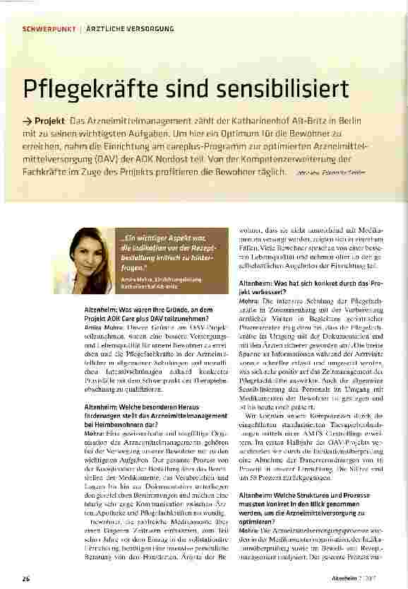 Vorschauseite 1: Pflegekräfte sind sensibilisiert
