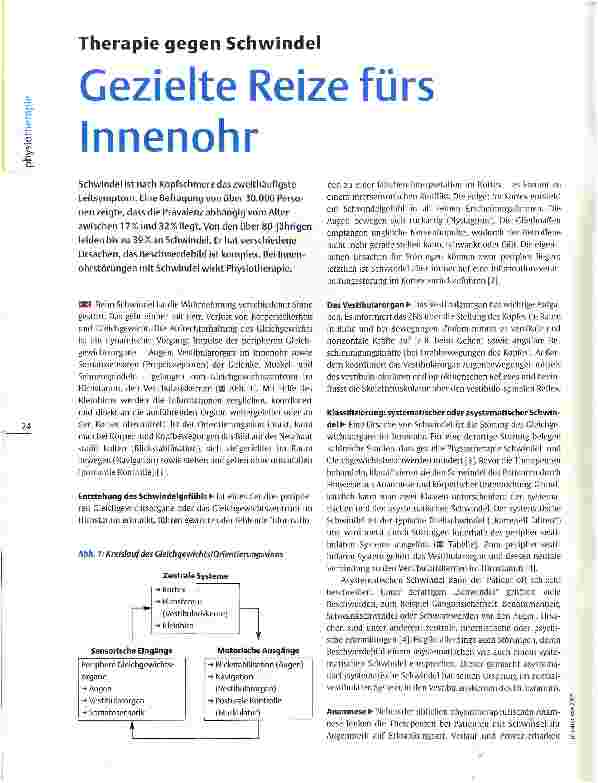 Vorschauseite 1: Therapie gegen Schwindel Gezielte Reize fürs Innenohr