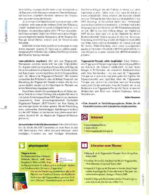 Vorschauseite 3: Fortbildungsführer Triggerpunkt-Therapie Schmerz, der wirkt