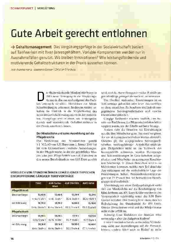 Vorschauseite 1: Gute Arbeit gerecht entlohnen