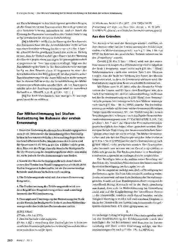 Vorschauseite 3: Mitbestimmung bei der Verwaltung einer Sozialeinrichtung Zur Mitbestimmung bei der Abschaffung eines Azubi-Zuschusses für Mittagessen in der Betriebskantine.