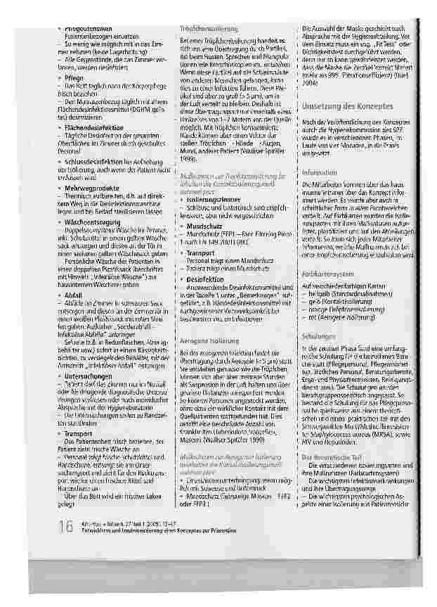 Vorschauseite 4: Entwicklung und Implementierung eines Konzeptes zur Prävention von und zum Umgang mit Infektionserregern und Krankheiten in einer Rehabilitationsklinik