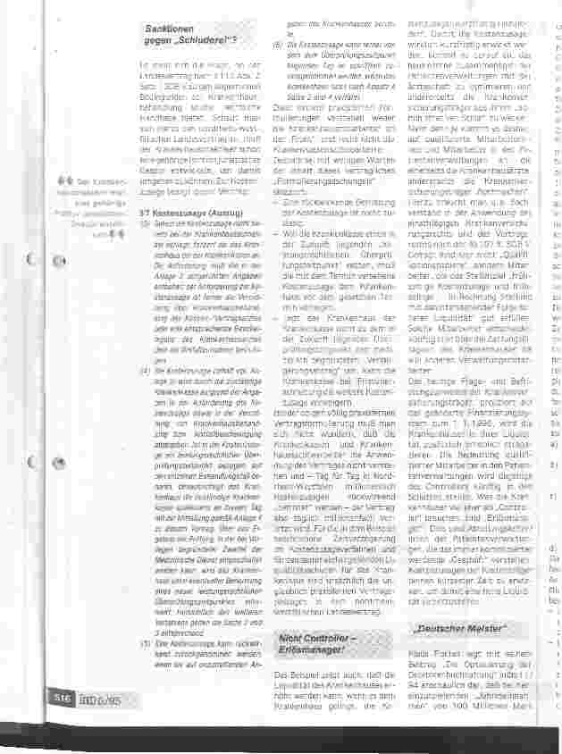 Vorschauseite 4: Sind wir auch weiterhin geduldig wie reiche Onkel? Die Liquidität der Krankenhäuser ist verbesserungsfähig