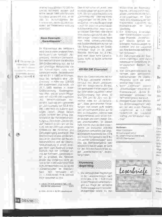 Vorschauseite 6: Sind wir auch weiterhin geduldig wie reiche Onkel? Die Liquidität der Krankenhäuser ist verbesserungsfähig