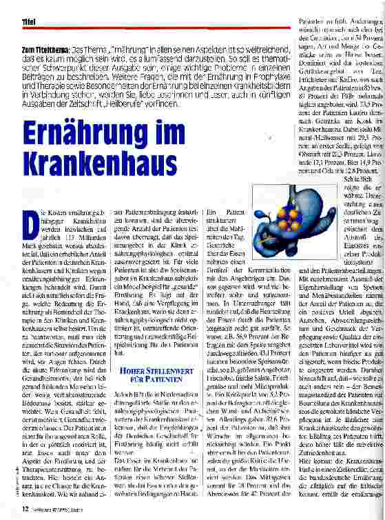 Vorschauseite 1: Ernährung im Krankenhaus