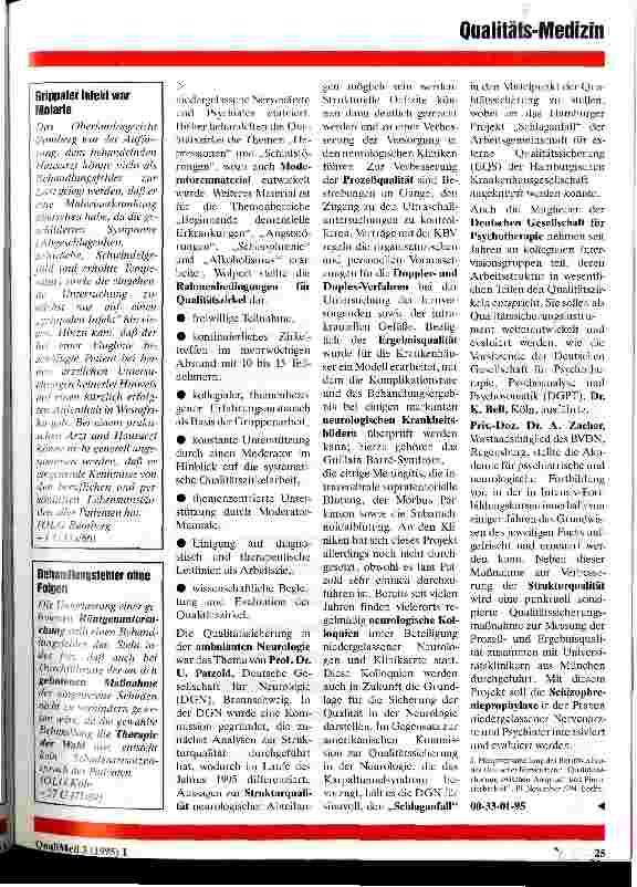 Vorschauseite 2: Qualität - ein wesentliches Merkmal der Medizin