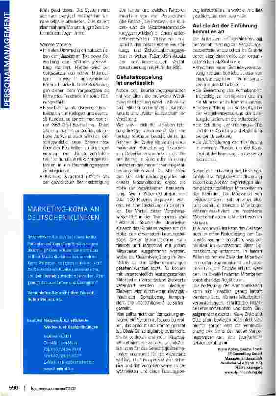 Vorschauseite 3: Maßund taktvollWie etabliert man eine erfolgsund leistungsorientierte Vergütung im Krankenhaus?