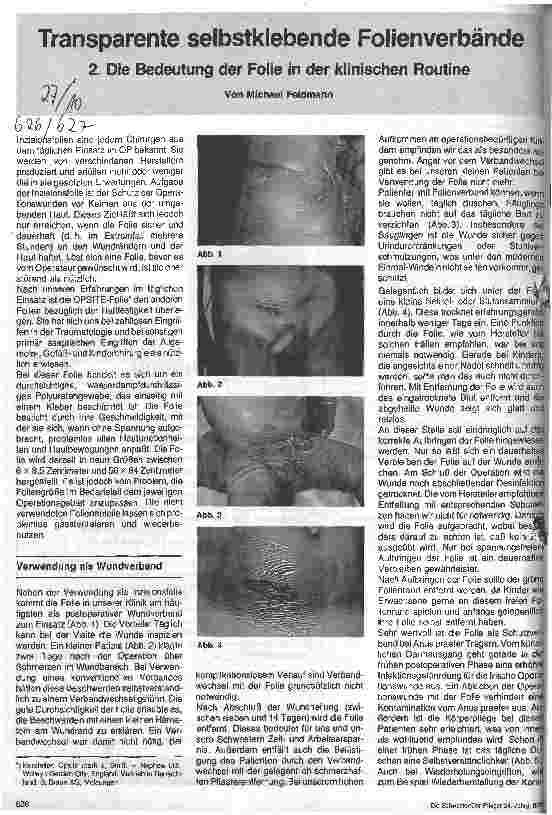 Vorschauseite 1: Transparente selbstklebende Folienverbände/2. Die Bedeutung der Folien in der klinischen Routine