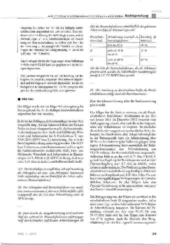 Vorschauseite 2: Zu den Anforderungen an eine Belastungsanalyse vor Anordnung von Bereitschaftsdienst