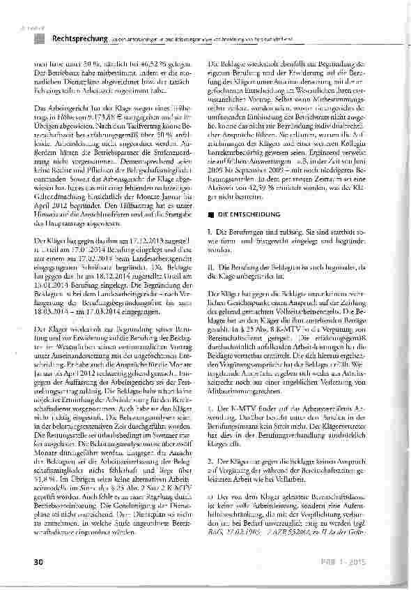 Vorschauseite 3: Zu den Anforderungen an eine Belastungsanalyse vor Anordnung von Bereitschaftsdienst