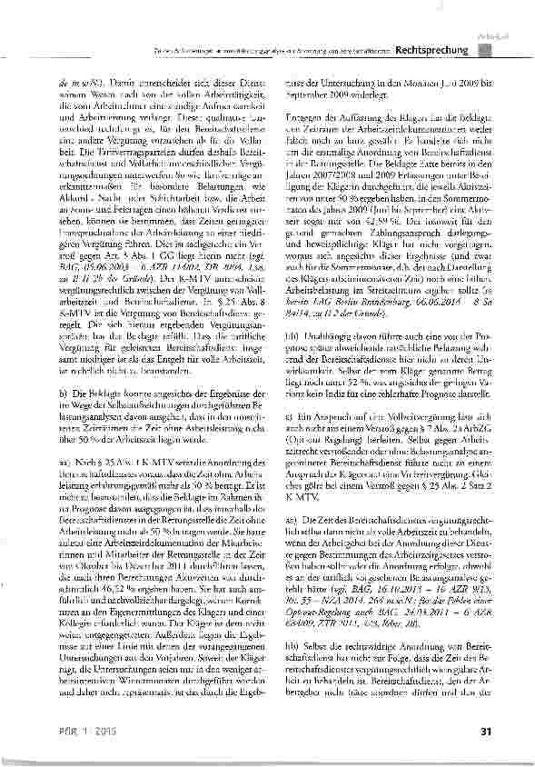 Vorschauseite 4: Zu den Anforderungen an eine Belastungsanalyse vor Anordnung von Bereitschaftsdienst