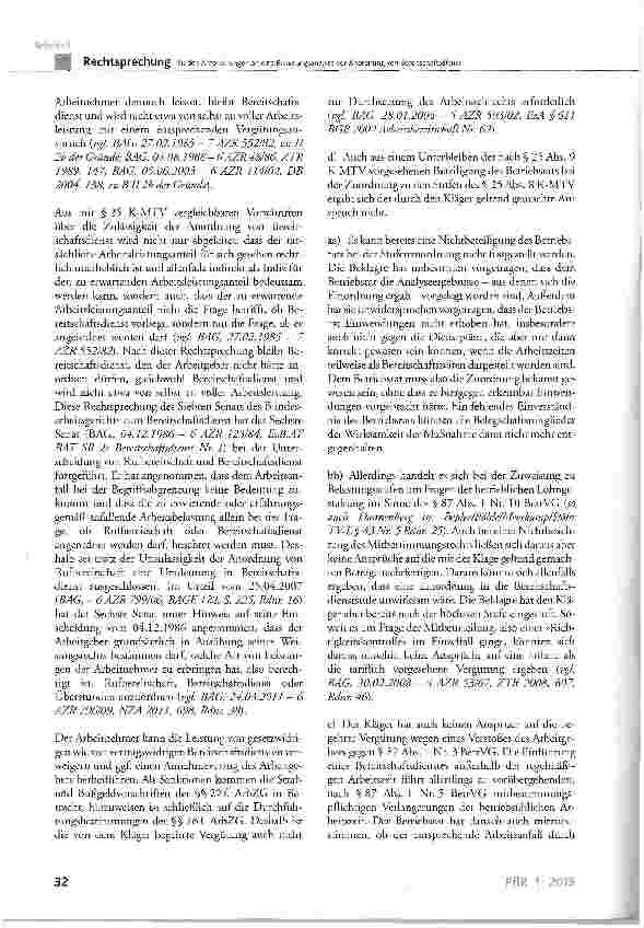 Vorschauseite 5: Zu den Anforderungen an eine Belastungsanalyse vor Anordnung von Bereitschaftsdienst