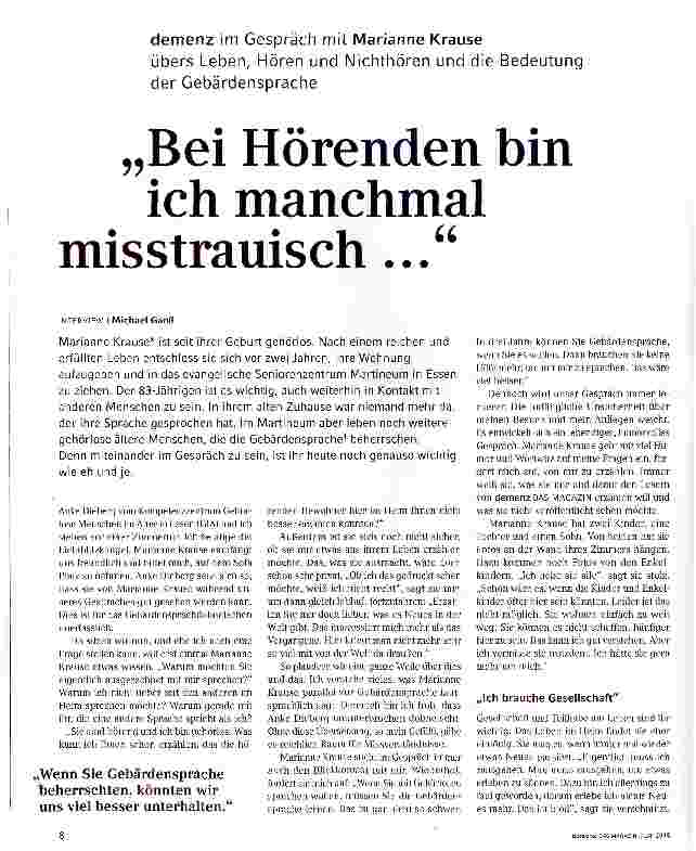 Vorschauseite 1: Bei Hörenden bin ich manchmal misstrauisch ...