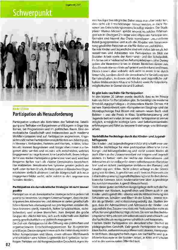 Vorschauseite 1: Partizipation als Herausforderung