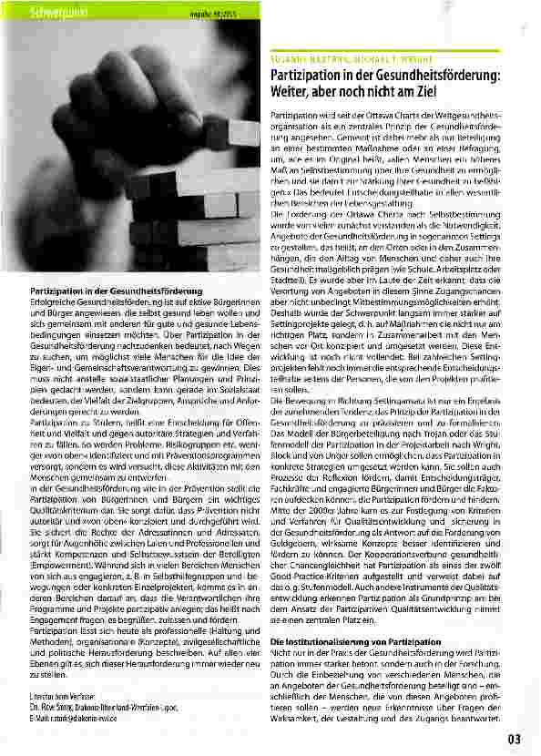 Vorschauseite 2: Partizipation als Herausforderung
