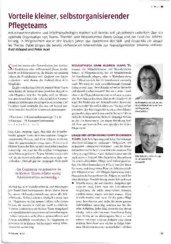 Vorschauseite 1: Vorteile kleiner, selbstorganisierender Pflegeteams