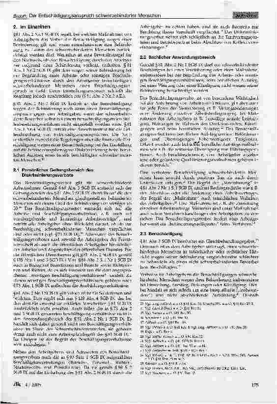 Vorschauseite 2: Der Entschädigungsanspruch schwerbehinderter Menschen wegen der Benachteiligung in einem Beschäftigungsverhältnis