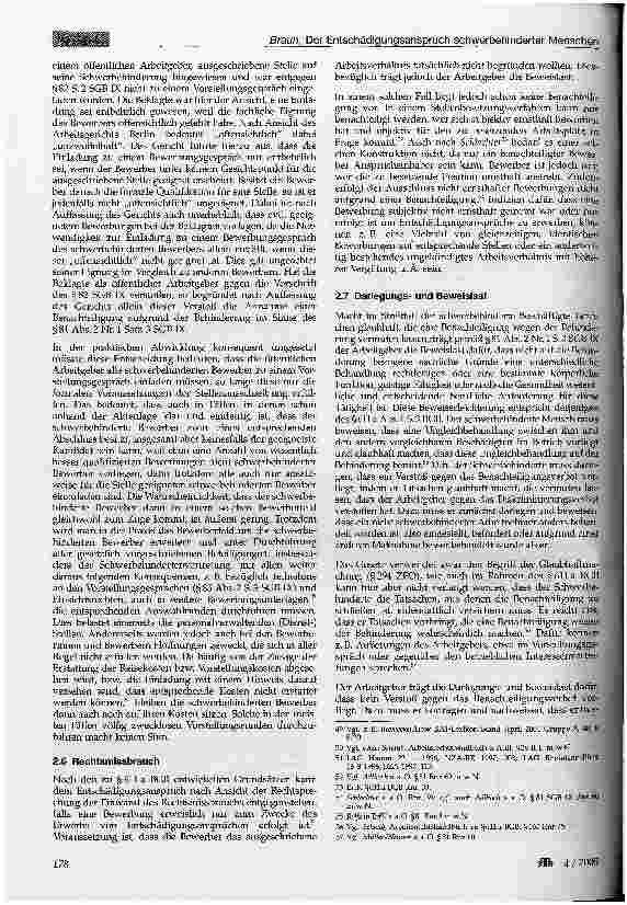 Vorschauseite 5: Der Entschädigungsanspruch schwerbehinderter Menschen wegen der Benachteiligung in einem Beschäftigungsverhältnis