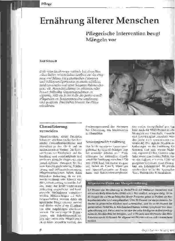 Vorschauseite 1: Ernährung älterer Menschen