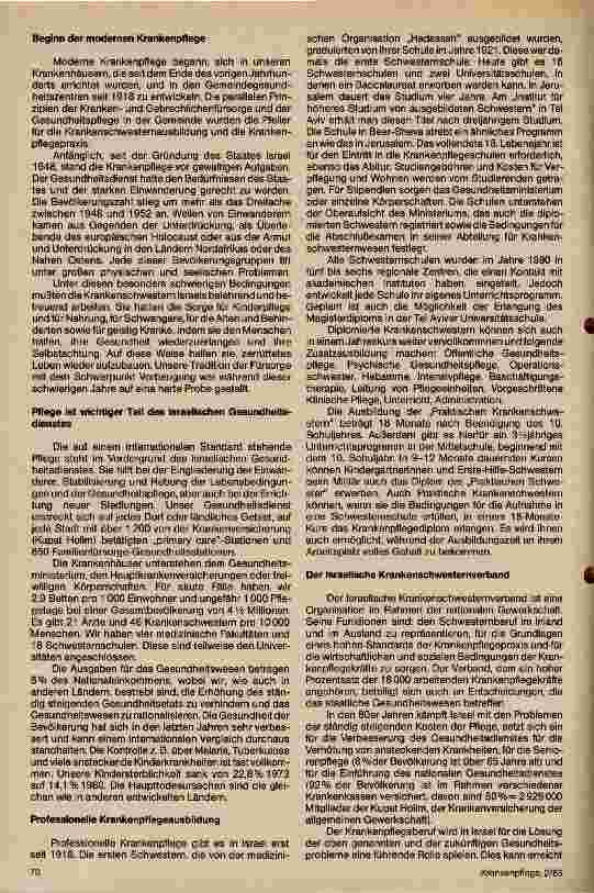 Vorschauseite 2: Krankenpflege in Israel