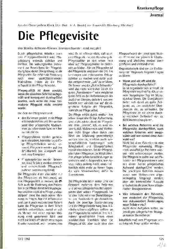 Vorschauseite 1: Die Pflegevisite