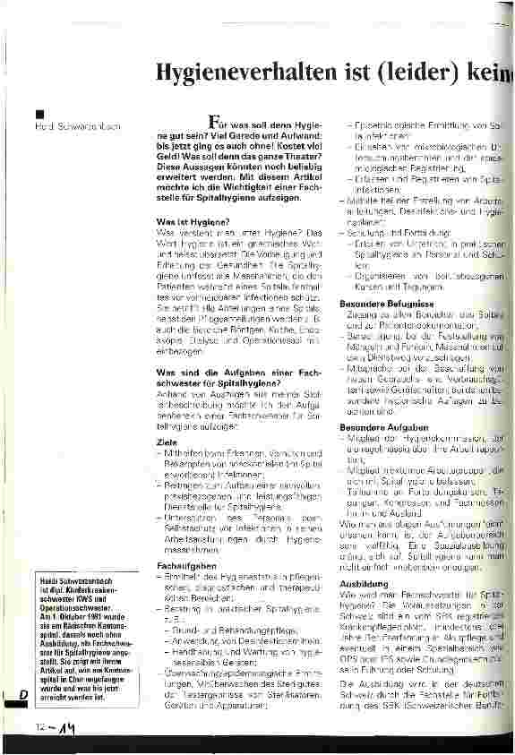 Vorschauseite 1: Hygieneverhalten ist (leider) keine Selbstverständlichkeit