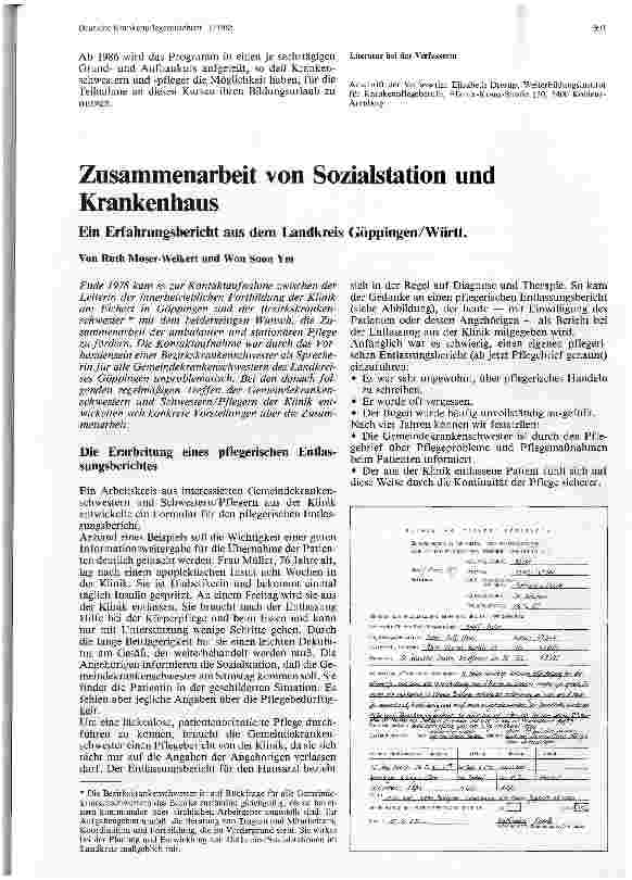 Vorschauseite 3: Die Betreuung Schwerkranker in der Gemeinde Die Notwendigkeit einer speziellen Fortund Weiterbildung für Krankenschwestern und -pfleger in der Gemeindekrankenpflege