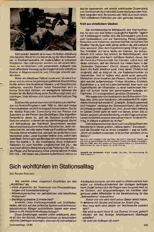 Vorschauseite 1: Sich wohlfühlen im Stationsalltag
