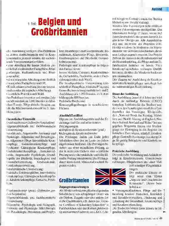Vorschauseite 2: Krankenpflegeausbildung in der EU 1. Teil