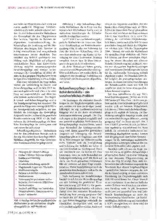 Vorschauseite 2: Behandlungspflege in stationären Einrichtungen der Behindertenpflege - ein bisher vernachlässigtes Thema
