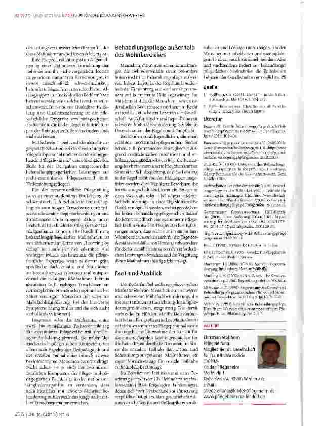 Vorschauseite 4: Behandlungspflege in stationären Einrichtungen der Behindertenpflege - ein bisher vernachlässigtes Thema