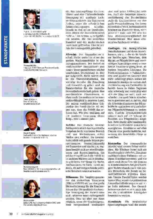 Vorschauseite 2: Standpunkte aus der Gesundheitsbranche