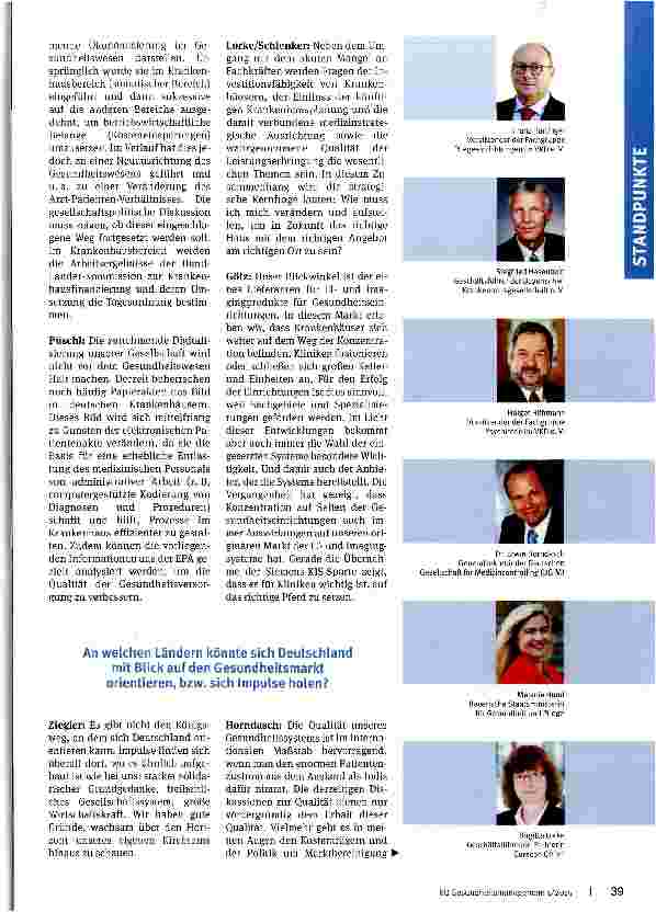 Vorschauseite 3: Standpunkte aus der Gesundheitsbranche