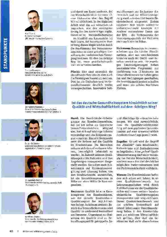 Vorschauseite 4: Standpunkte aus der Gesundheitsbranche
