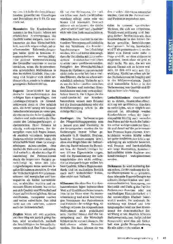 Vorschauseite 5: Standpunkte aus der Gesundheitsbranche