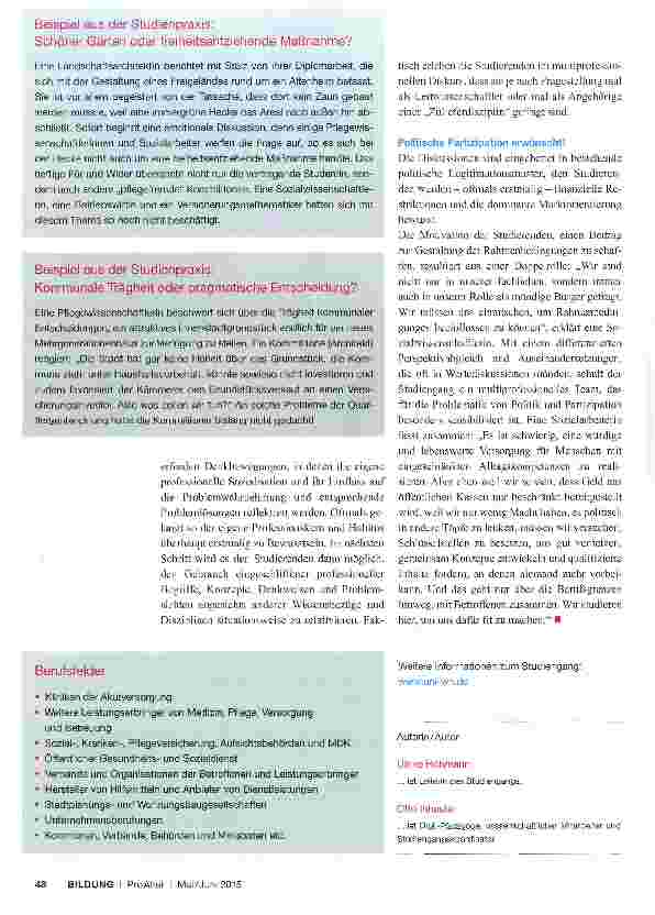 Vorschauseite 3: Gemeinsam Lösungen finden! Multiprofessioneller Masterstudiengang „Versorgung von Menschen mit Demenz an der Universität Witten/Herdecke