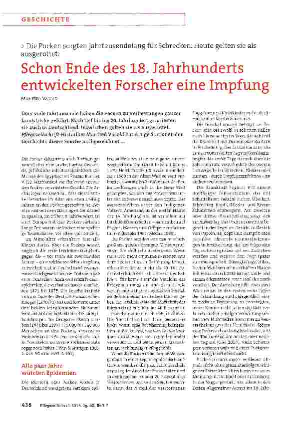 Vorschauseite 1: Schon Ende des 18. Jahrhunderts entwickelten Forscher eine Impfung